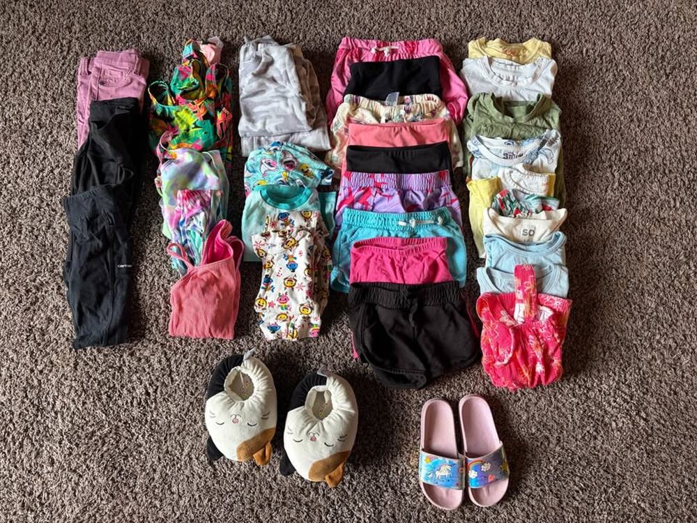Huge Lot Girls' 4T-5t Clothing Bundle Slippers and Pajamas 37 items total